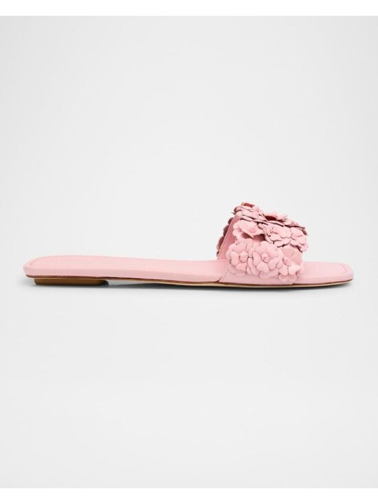Stuart Weitzman Shoes - STUART WEITZMAN Women's Meadow pink leather Slide Flat Sandals size 6.5